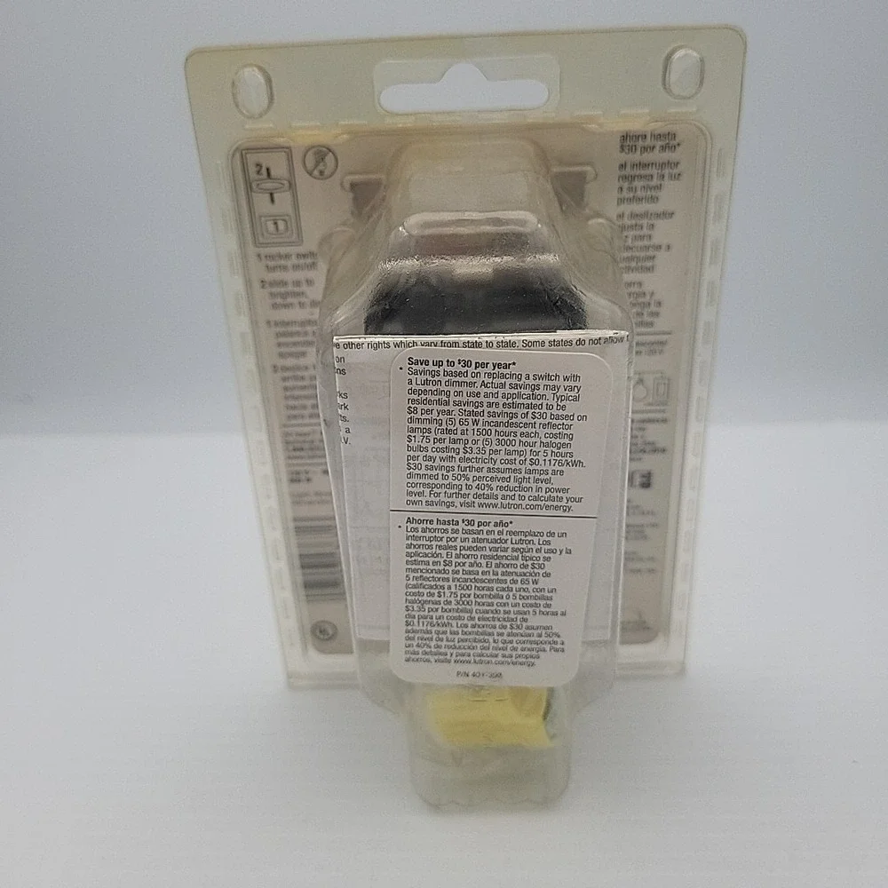 LUTRON SKYLARK S-603PH-LA DIMMER SLIDE SWITCH 600 WATT 3 WAY LIGHT ALMOND